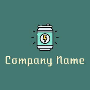 Energy drink logo on a Dark Green Copper background - Comida & Bebida