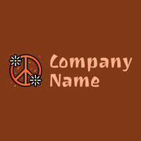 Peace sign logo on a Russet background - Abstrato