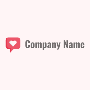 heart in speech bubble on a pink background - Domaine des communications