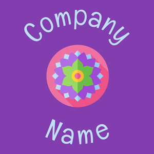 Rangoli logo on a Royal Purple background - Abstrait