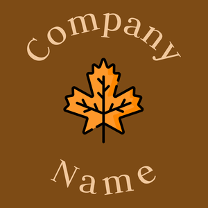 Leaf logo on a Raw Umber background - Florale