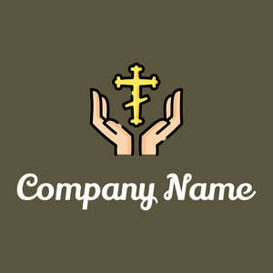 Cross logo on a Panda background - Religieus
