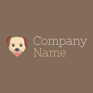 Dog logo on a Donkey Brown background - Animales & Animales de compañía