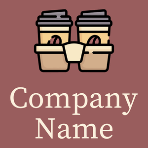 Coffee cup logo on a Dark Chestnut background - Cibo & Bevande