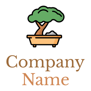 Cartoon Bonsai logo on a White background - Medio ambiente & Ecología