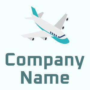 White Smoke Commercial plane on a Azure background - Industriel