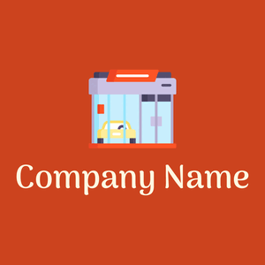 Car dealer logo on an orange background - Automobile & Véhicule