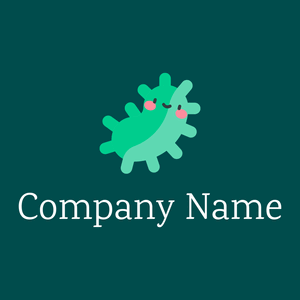 Caribbean Green Bacteria on a Sherpa Blue background - Medisch & Farmaceutisch