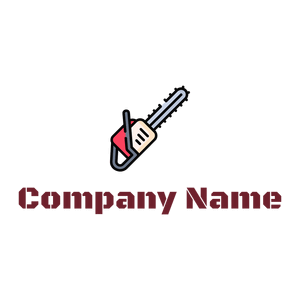 red Chainsaw logo on a White background - Bau & Werkzeuge