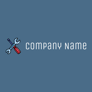 Repair tools logo on a Wedgewood background - Construção & Ferramentas