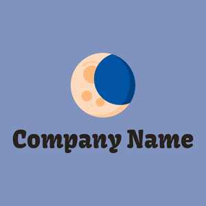 Waning moon logo on a Wild Blue Yonder background - Abstracto