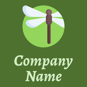 Dragonfly logo on a Green Leaf background - Animales & Animales de compañía