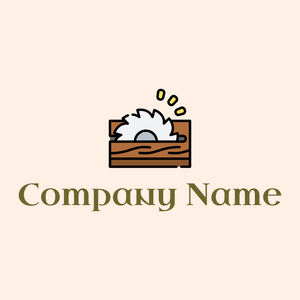 Saw logo on a Seashell background - Construcción & Herramientas