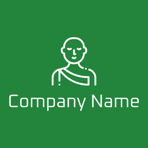 Monk logo on a Forest Green background - Religión