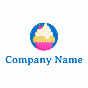 Navy Blue Cupcake on a White background - Food & Drink