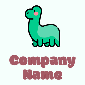 Dinosaur logo on a Mint Cream background - Animais e Pets
