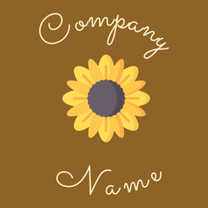  Sunflower logo on a Afghan Tan background - Floral