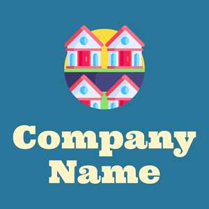 Residential logo on a Lochmara background - Abstrait