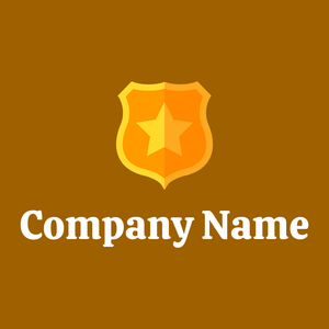 Police badge logo on a Olive background - Abstracto