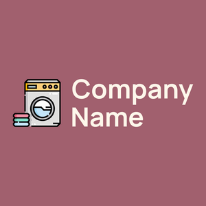 Washing machine logo on a Turkish Rose background - Limpeza & Manutenção