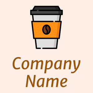 Coffee cup logo on a Seashell background - Food & Drink
