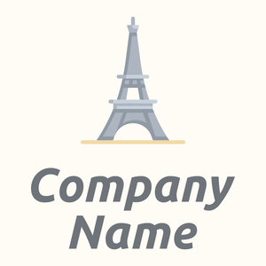 Ground Eiffel tower logo on a Floral White background - Architectuur