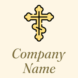 Orthodox cross logo on a Corn Silk background - Comunidad & Sin fines de lucro