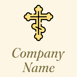 Orthodox cross logo on a Corn Silk background - Abstract