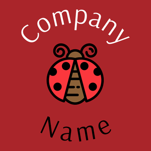 Ladybug logo on a Fire Brick background - Animali & Cuccioli