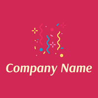 Confetti logo on a Cerise background - Abstrait