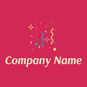 Confetti logo on a Cerise background - Abstrait