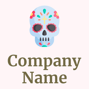 Skull logo on a Lavender Blush background - Abstrato