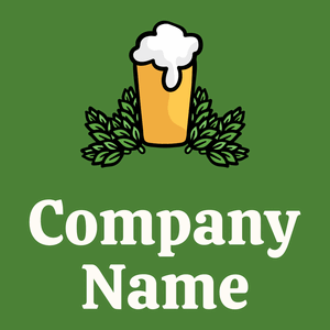 Beer logo on a Green Leaf background - Alimentos & Bebidas