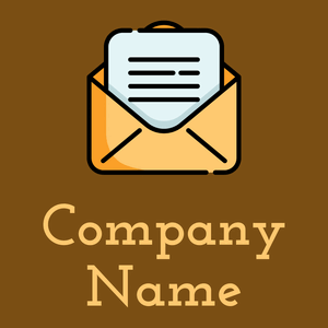 Open email logo on a Raw Umber background - Handel & Beratung