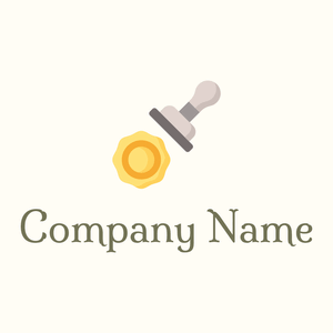 Stamp logo on a Floral White background - Abstrato