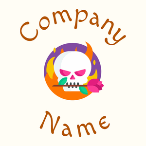 Skull logo on a Floral White background - Religión