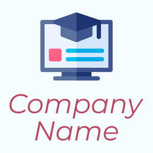 Online course logo on a Alice Blue background - Computadora