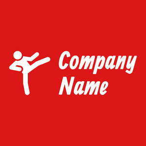Karate logo on a Fire Engine Red background - Sport