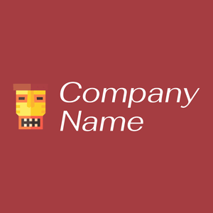 Yellow Tiki logo on a Mexican Red background - Abstrait