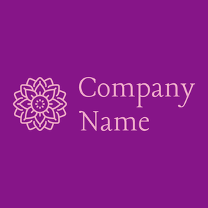 Mandala logo on a Persian Indigo background - Floral