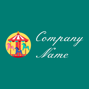 Merry go round logo on a Surfie Green background - Jeux & Loisirs