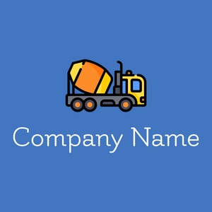 Concrete mixer logo on a Curious Blue background - Construcción & Herramientas