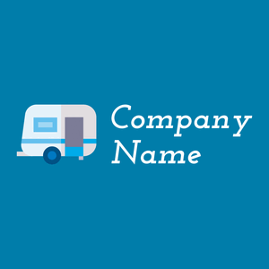 Caravan logo on a Cerulean background - Auto & Voertuig
