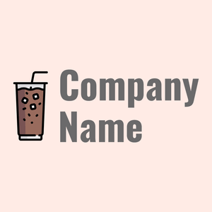 Ice coffee logo on a Misty Rose background - Comida & Bebida