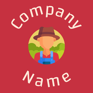 Farmer on a Brick Red background - Agricultura