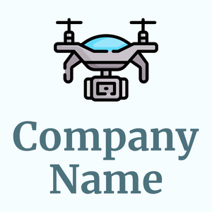 Black Camera drone on a Azure background - Tecnologia