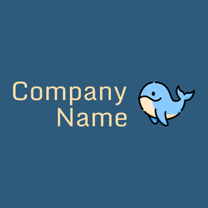 Whale logo on a Venice Blue background - Animali & Cuccioli