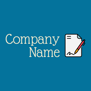 Signature logo on a Cerulean background - Negócios & Consultoria