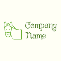 Donkey logo on a Ivory background - Animais e Pets