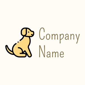 Dog logo on a Floral White background - Tiere & Haustiere